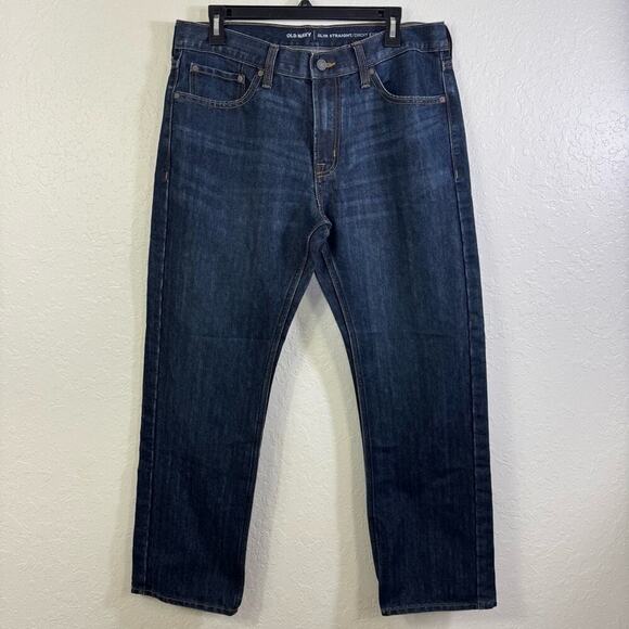 Old navy jeans slim straight size 33 relaxed Men's Blue Jeans - Picture 1 of 7
